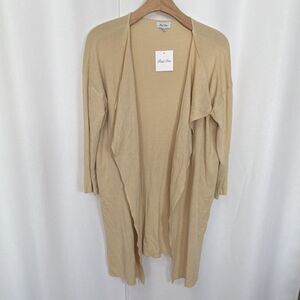 NWT Petal Dew Women’s Beige Open Front Cardigan Sweater Long Sleeve Knit Small